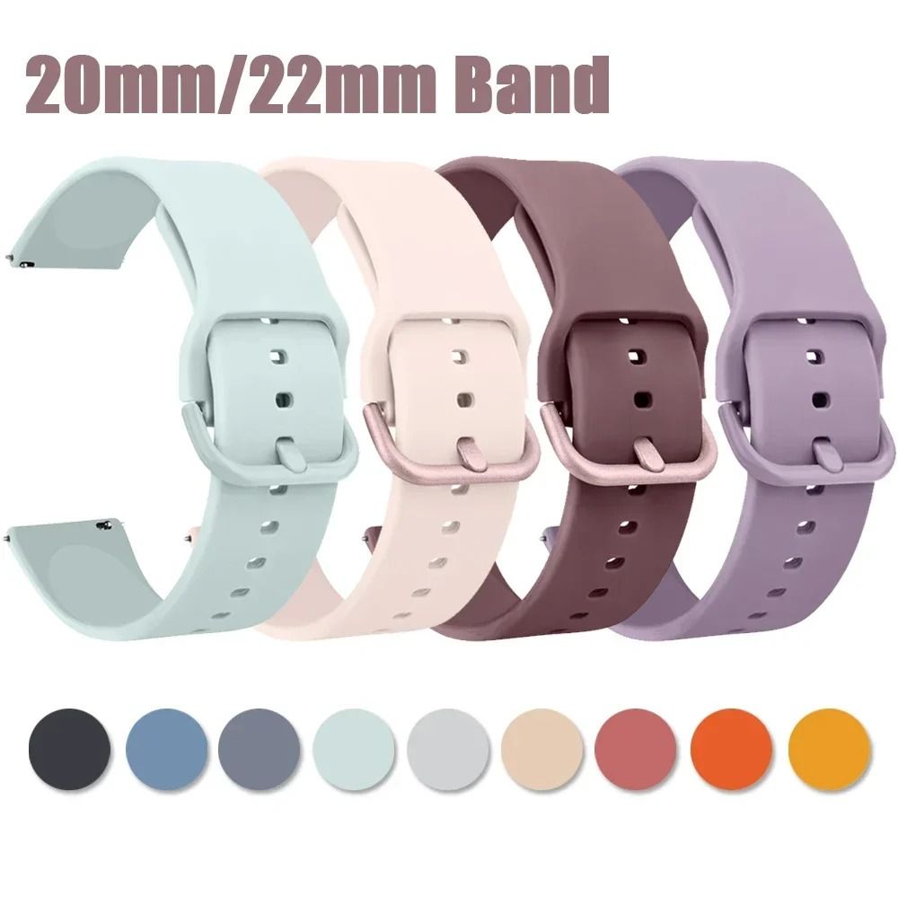 Soft Silicone Sport Watch Band smoky Purple 22mm
