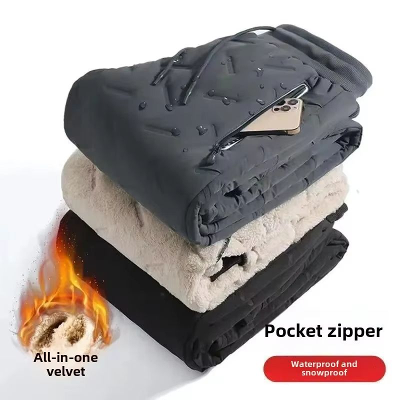 Men's Thermal Fleece Lined Sweatpants Winter Warmth, Casual Comfort, Plus Size Fit black two Layers Of Ankle tie 5xl 95.00 Kg 105.00 Kg