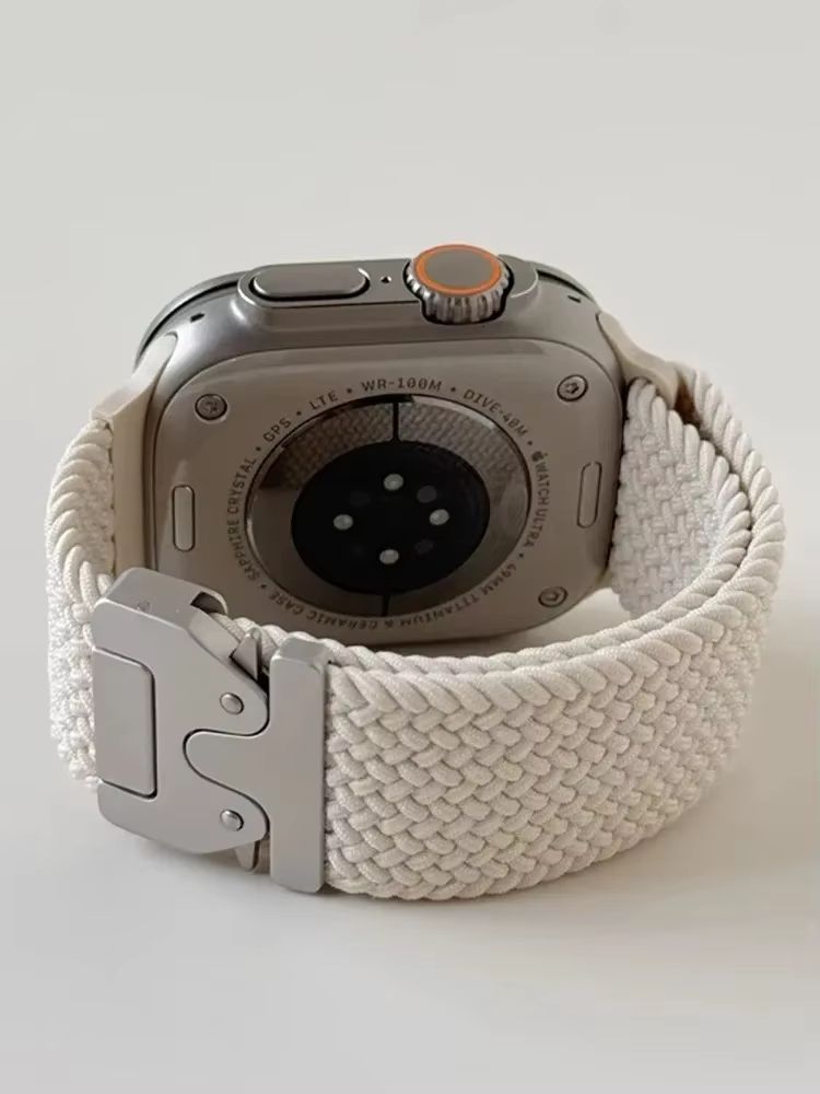 Soft Braided Solo Loop Band For Apple Watch Stretchable Nylon Strap For Ultra, Series 10, 9, 8, SE & More 11 Official Seven s10 42 38 40 41 Mm