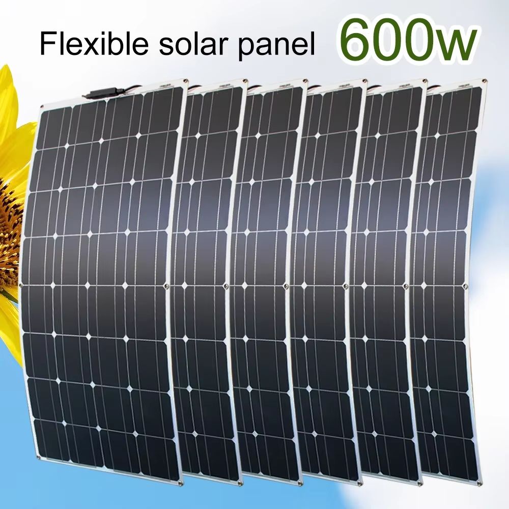 12V Flexible Solar Panel 100W600W Bendable Waterproof Monocrystalline Panel For RV, Boat, And Outdoor Power 600w Solar Panel