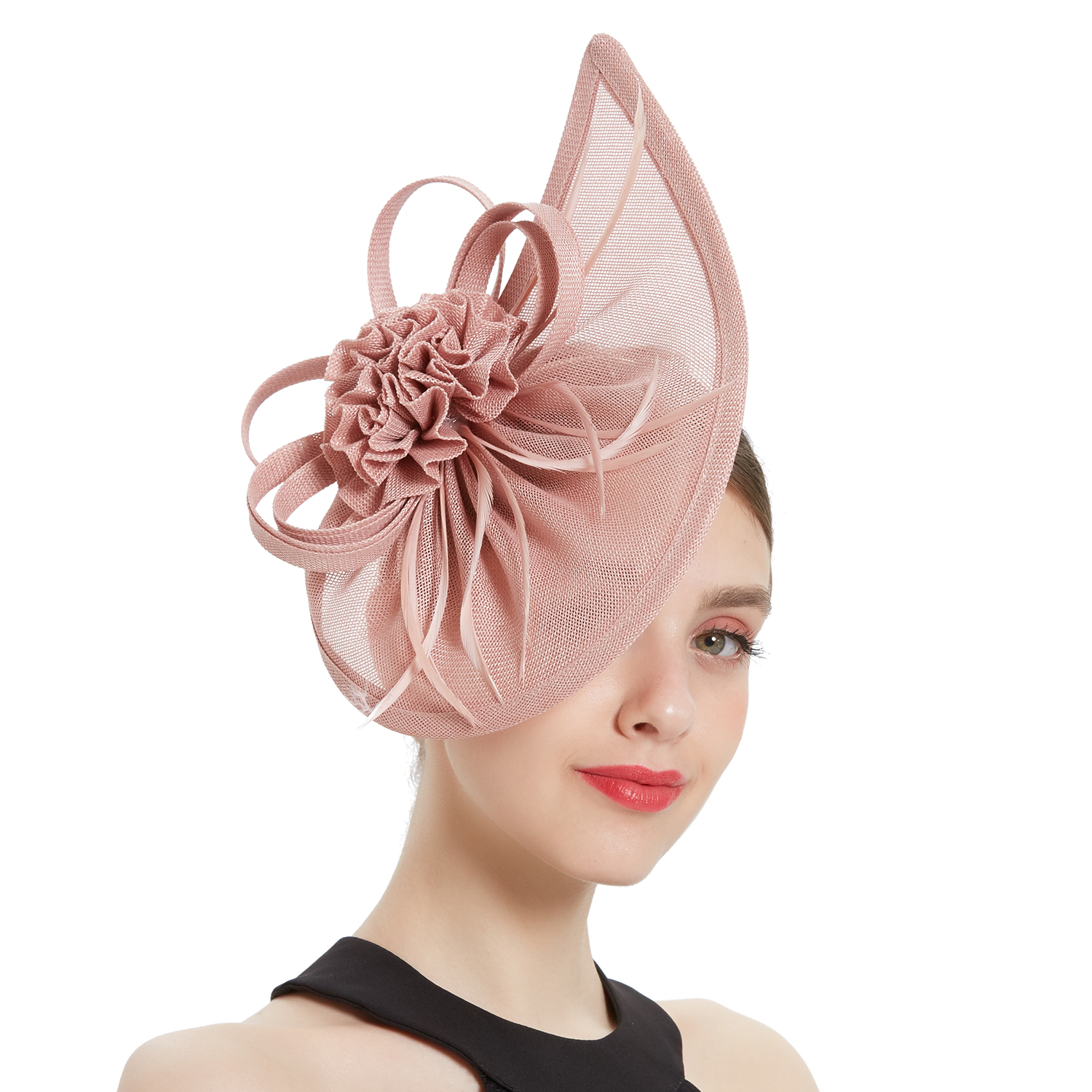 Kentucky Derby Sinamay Fascinator Hat For Women, Tea Party Teardrop Pillbox Hat, Elegant Headband For Cocktail, Wedding royal Blue
