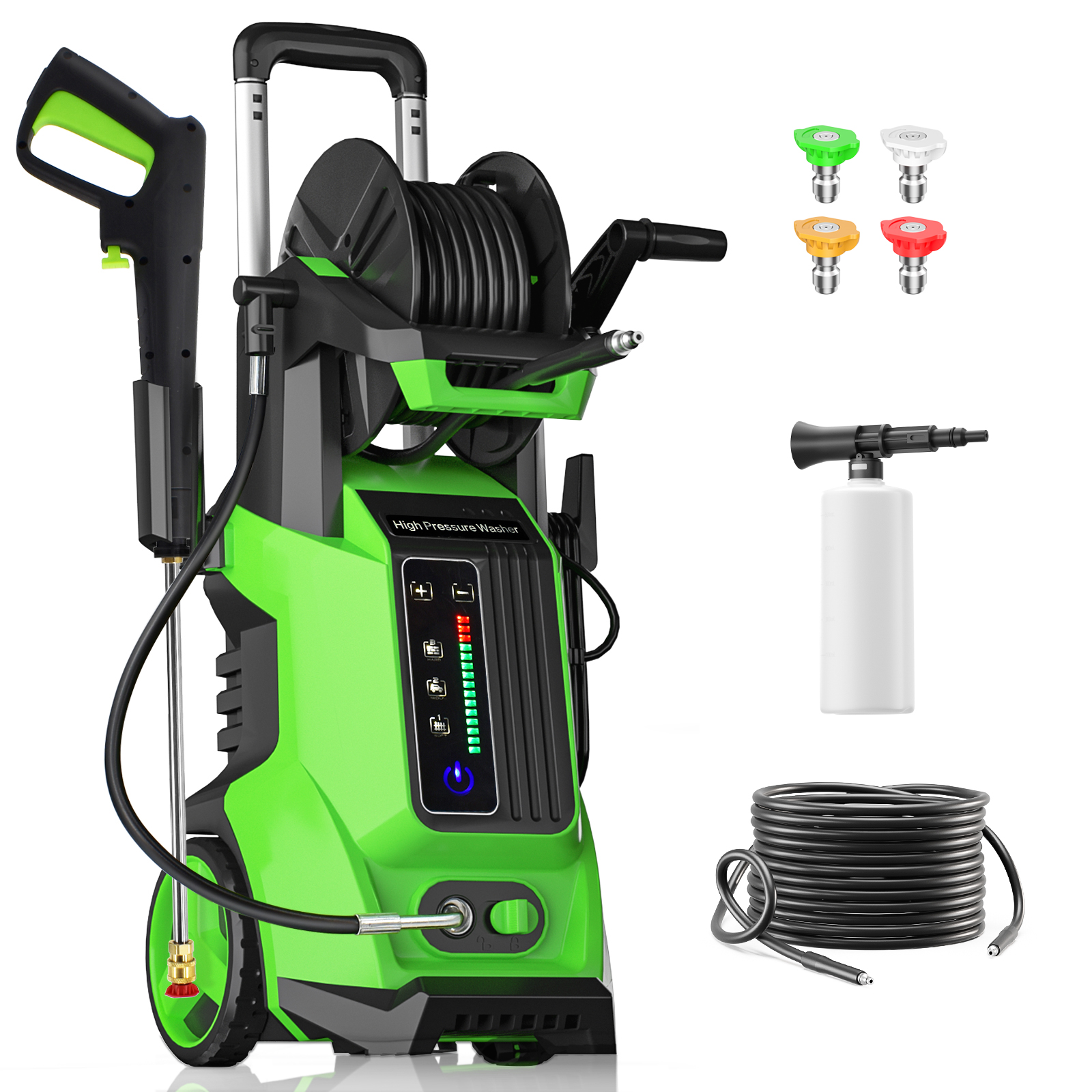 Electric Pressure Washer 3.5GPM Car Washer With Touch Screen, Portable For Car Patio Garden Cleaning Electric Pressure Washer 3.5GPM Car Washer With Touch Screen, Portable For Car Patio Garden Cleaning