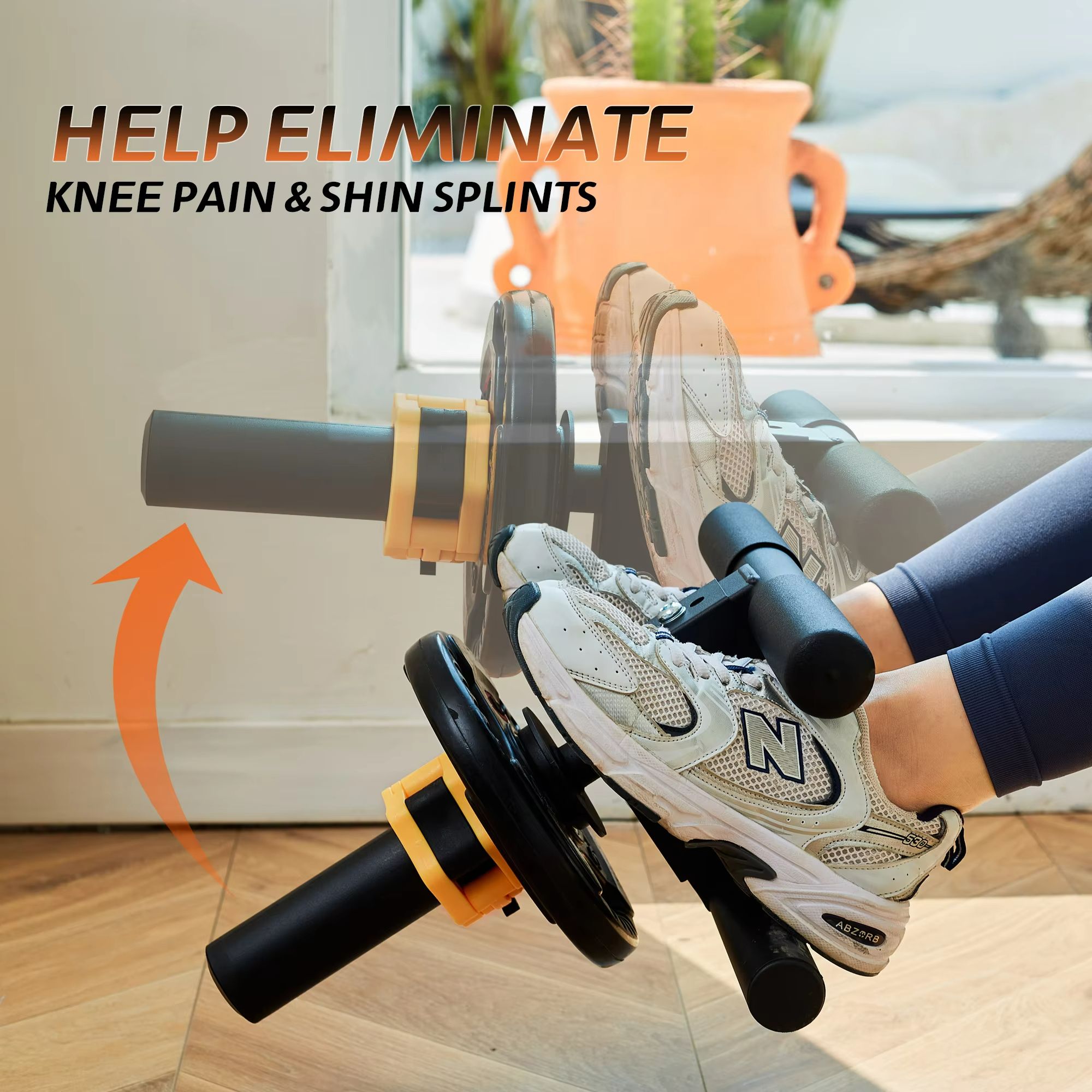 Elite Tib Bar Tibialis Trainer Olympic Plate Calf Raise Muscle Builder yellow