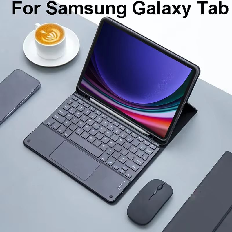 Magic Keyboard Case For Samsung Galaxy Tablets Compatible With Tab A9 Plus, S8, S9, S7, A8, S6 Lite black B Backlit tab A7 10.4inch