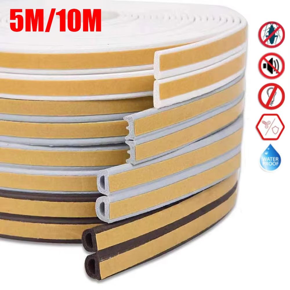 Ultimate Weatherseal Foam Strip For Doors & Windows Self Adhesive Acoustic & Windproof Tape brown p 5m