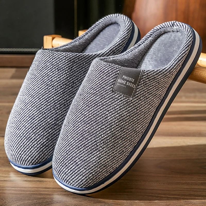 Men Winter Warm Cotton Slippers With Non Slip Sole us 15.516 grey