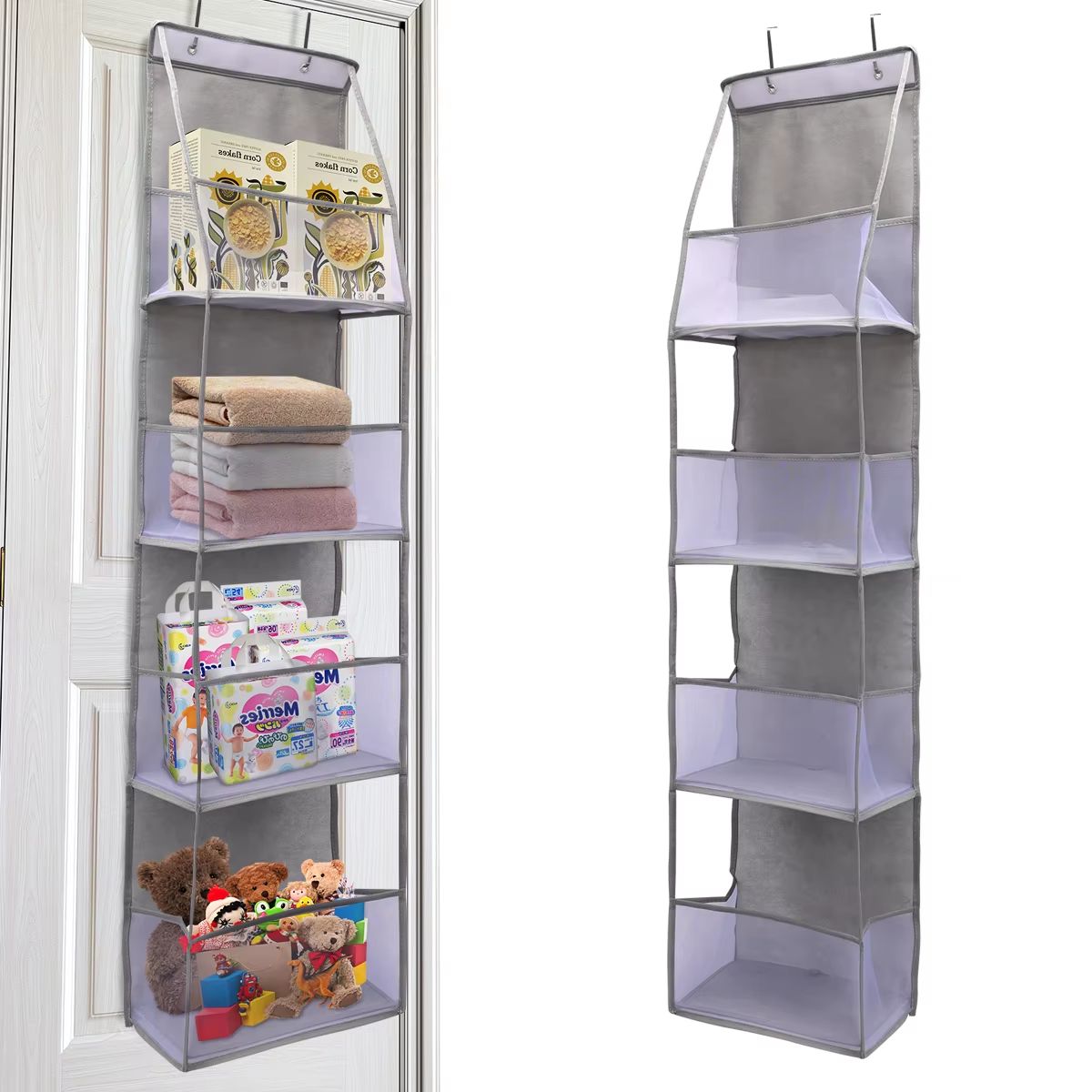SpaceEase 4 6 Layer Over the Door Hanging Organizer For Closet, Bathroom & Bedroom 4 Layers bow Tie