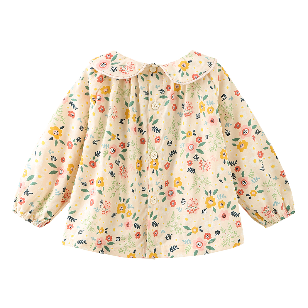 Adorable Floral Girls Shirt Spring Long Sleeve Petal Collar Blouse Clothes Infant Kids Tops Children Jackets Outwear b 6 12 Months 73