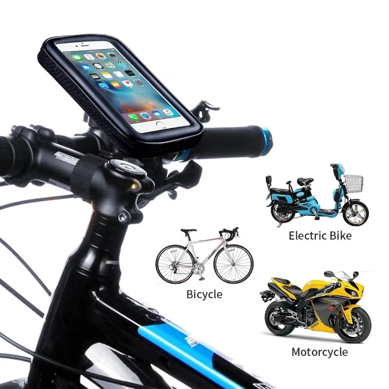 Bike Handlebar Phone Case Bag, Waterproof Bicycle Phone Holder For IPhone, Samsung Bike Phone Stand Mount Bike Handlebar Phone Case Bag, Waterproof Bicycle Phone Holder For IPhone, Samsung Bike Phone Stand Mount