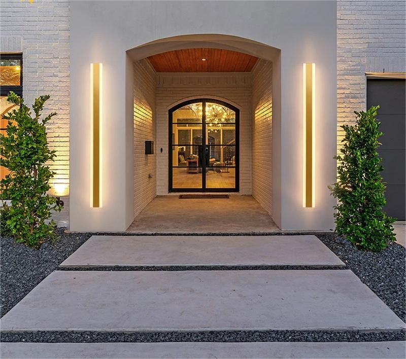 Modern Outdoor Wall Sconce Lighting gold warm White No Rc 180x8 Cm