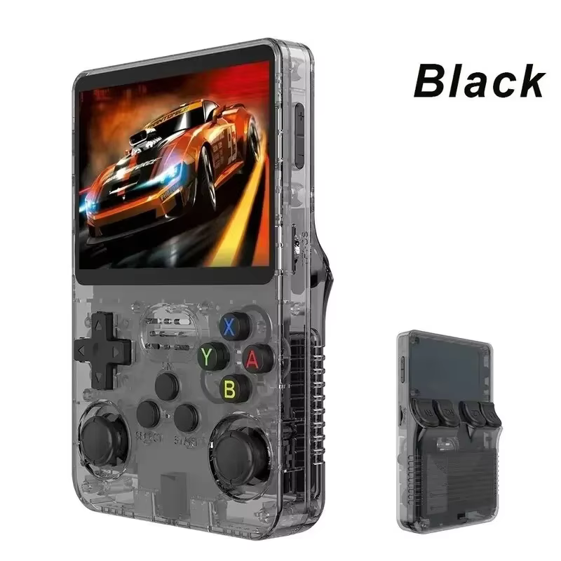 R36S Retro Handheld Video Game Console Linux System, R35s Plus Portable Pocket Video Player, 3.5 Inch IPS Screen purple 64g