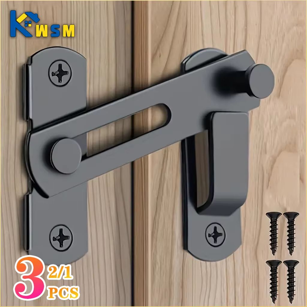 Heavy Duty Sliding Barn Door Latch Secure Right Angle Door Bolt For Closets, Windows, And Baby Safety 3pcs 4inch silvery 180