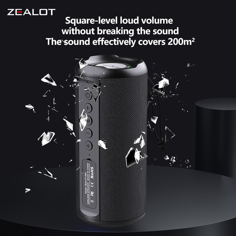 Wireless Speaker ZEALOT S46, 10W HiFi Sound, RGB Light, Dual Pairing, 1800mAh Battery, Bluetooth Speaker Wireless Speaker ZEALOT S46, 10W HiFi Sound, RGB Light, Dual Pairing, 1800mAh Battery, Bluetooth Speaker