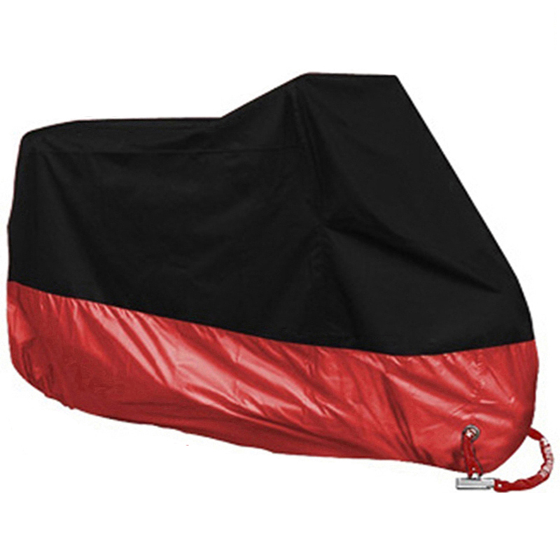 Universal Motorcycle Cover, Waterproof Outdoor UV Protector, Dustproof Bike & Scooter Covers silver Black l