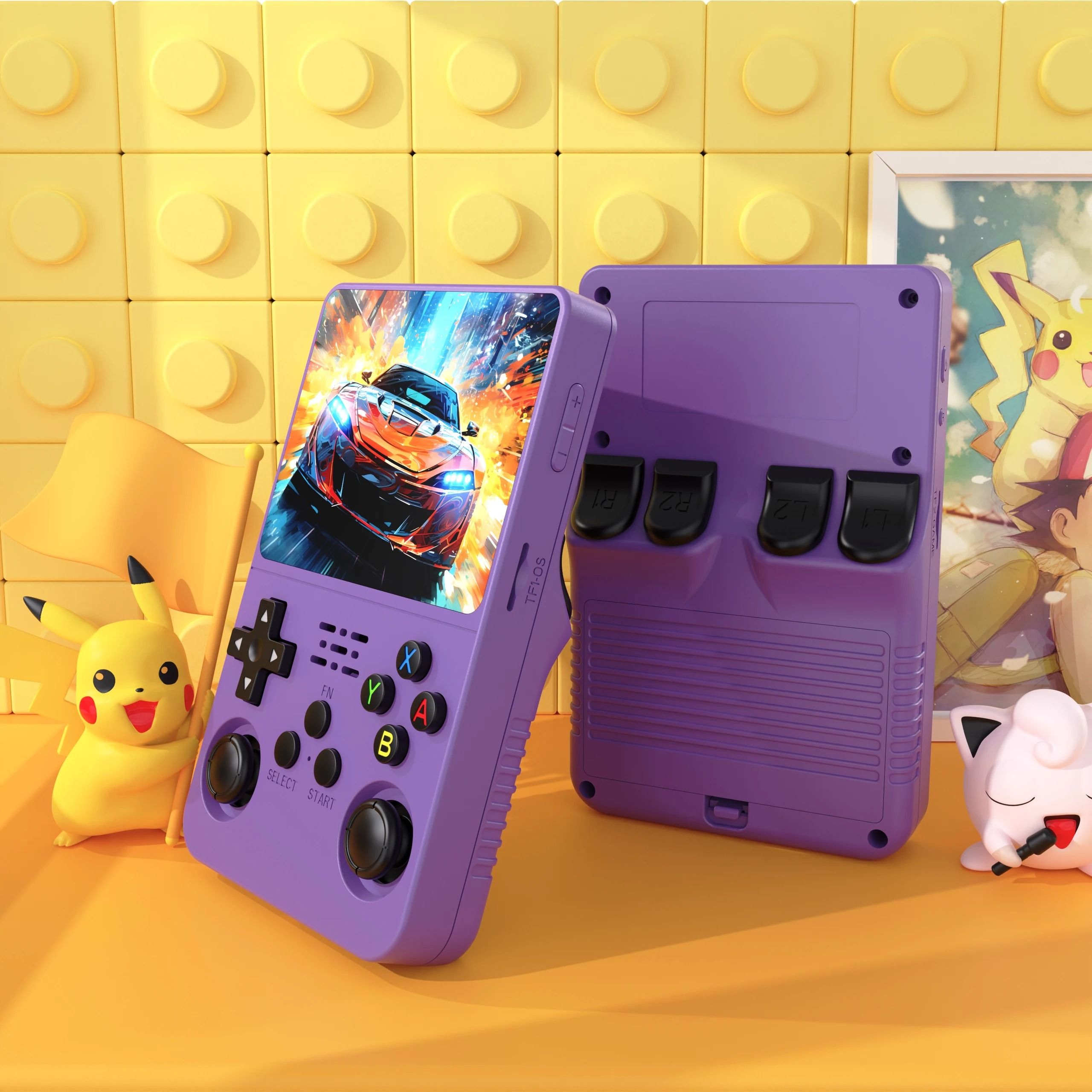 Retro Handheld Video Game Console Linux System 3.5 Inch IPS Screen Portable Gaming Player 128gb Sky Blue