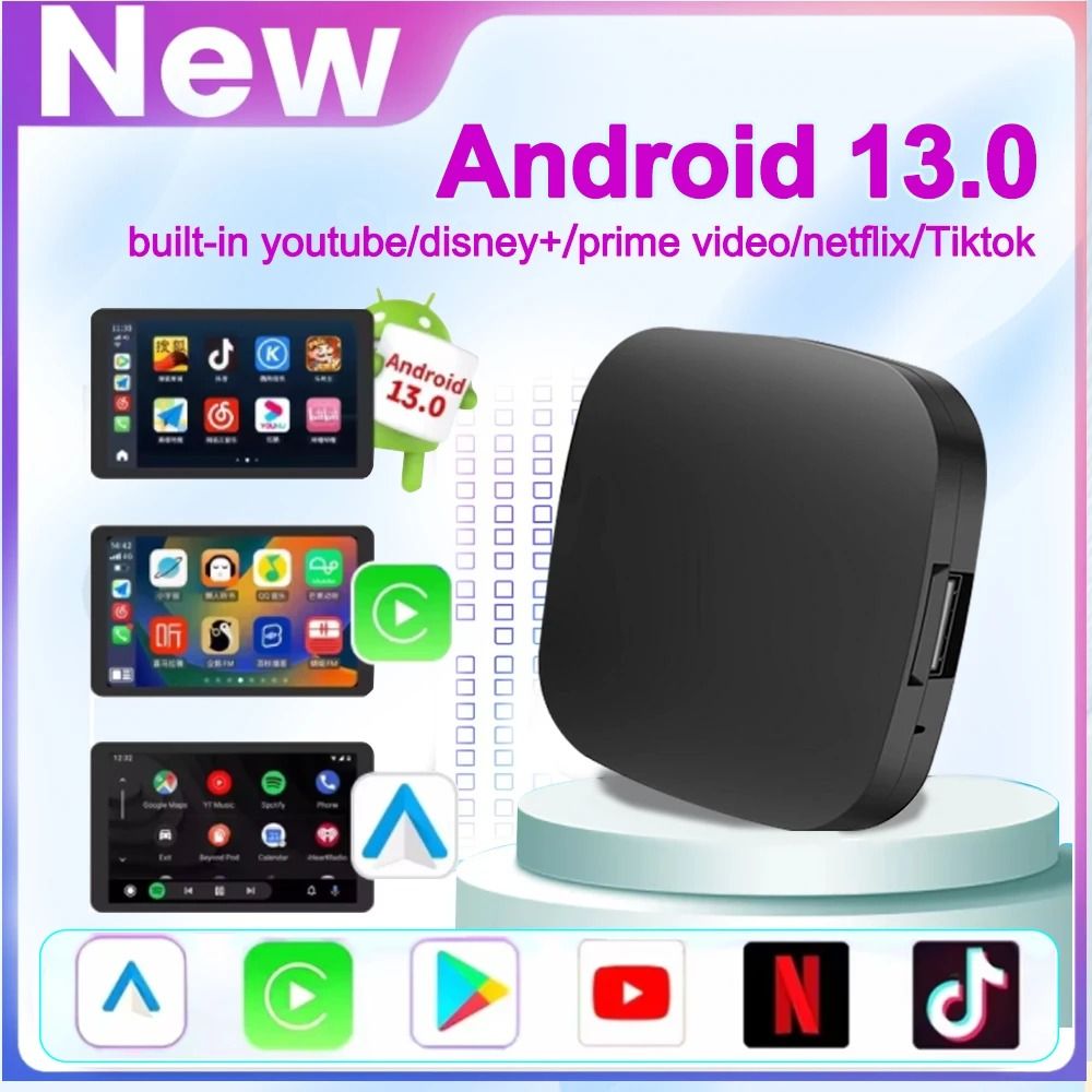 Android 13 TV Box Smart CarPlay Ai Box With Wireless Android Auto a133 2gb 16gb