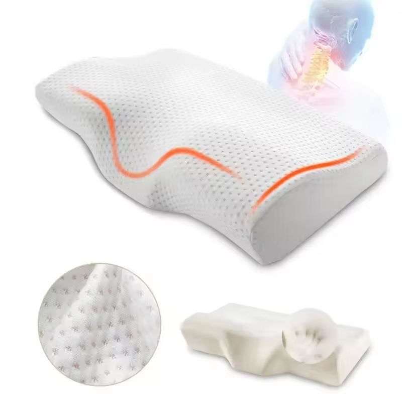 Orthopedic Memory Foam Pillow For Neck And Cervical Support 19.7 11.8 In velvet Coffee
