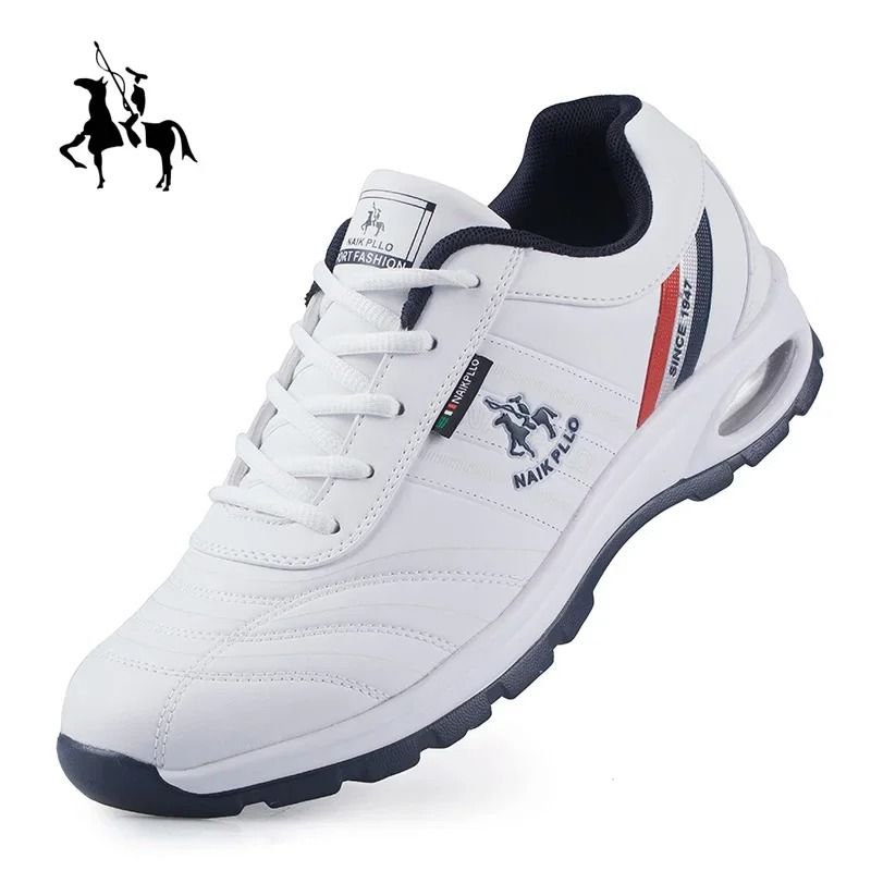 Men Outdoor Leather Casual Sneakers Large Size Fashion Sports Shoes us 7.5 white