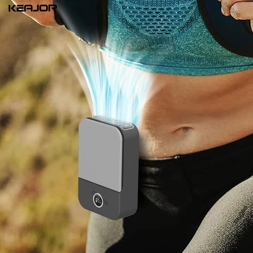 Portable Waist Fan Hanging Neck Fan Mini USB Rechargeable Portable Waist Clip Fan For Outdoor Sports Working Travel Smal black