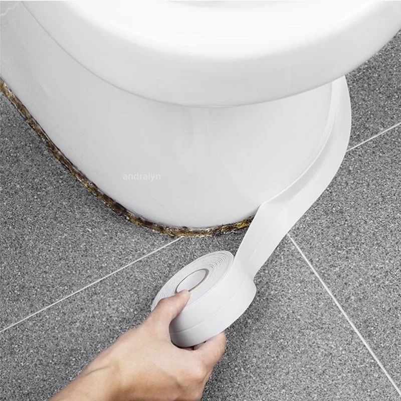 PVC Waterproof Sealing Tape For Bathroom Kitchen Caulk Strip 3.8 Cm (1.5 In) (3.2 M) 10.5 Ft gray