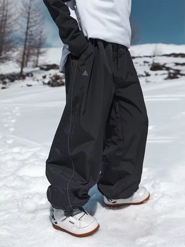 Ski Pants Waterproof Loose Fit For Men Women, Wear Resistant Ski Pants Professional Double Board Single Board yk17 gray l