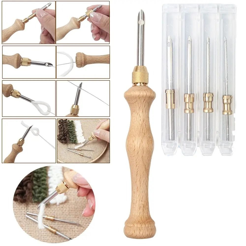 Adjustable Knitting Embroidery Pen Kit With Punch Needle Weaving Tools For DIY Sewing And Craft Projects Adjustable Knitting Embroidery Pen Kit With Punch Needle Weaving Tools For DIY Sewing And Craft Projects