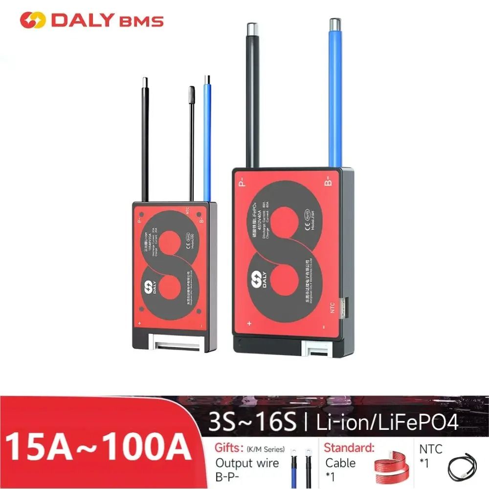 Daly BMS Lithium Battery Protection Board With Balance Function And Temperature Sensor lifepo4 4 S 12 V 100 A Ntc