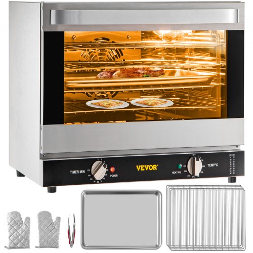 Commercial Convection Oven, Electric Countertop Tier Toaster, Stainless Steel Baking Oven W Trays, Wire Racks Commercial Convection Oven, Electric Countertop Tier Toaster, Stainless Steel Baking Oven W Trays, Wire Racks