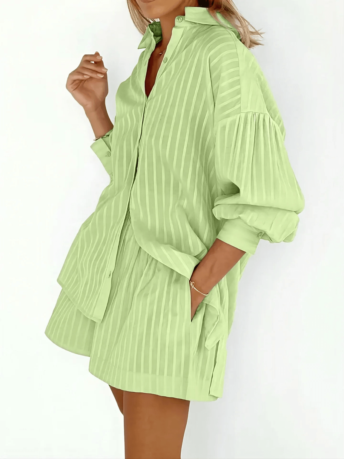 Womens Cotton Two Piece Set With Long Sleeve Shirt And Shorts xl apricot