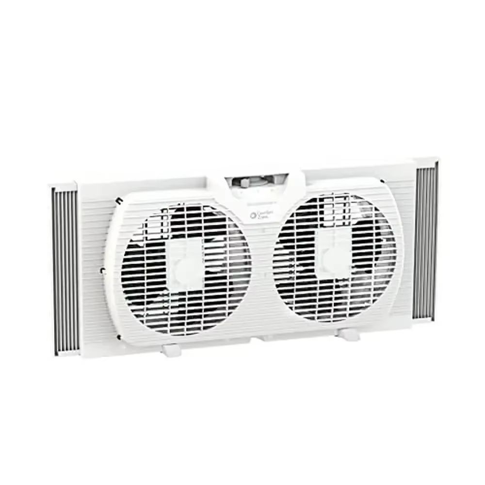 Twin Window Fan With Reversible Airflow Dual Blade, Expandable Panels & 2 Speed Cooling Twin Window Fan With Reversible Airflow Dual Blade, Expandable Panels & 2 Speed Cooling
