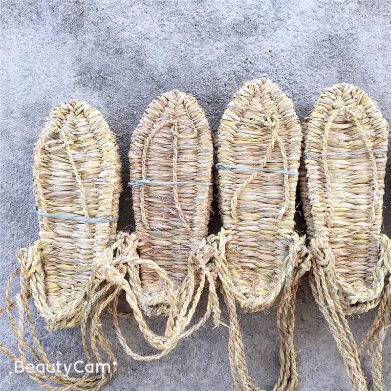 Hand Woven Straw Beach Sandals For Men And Women 1 Pair 6.5 7