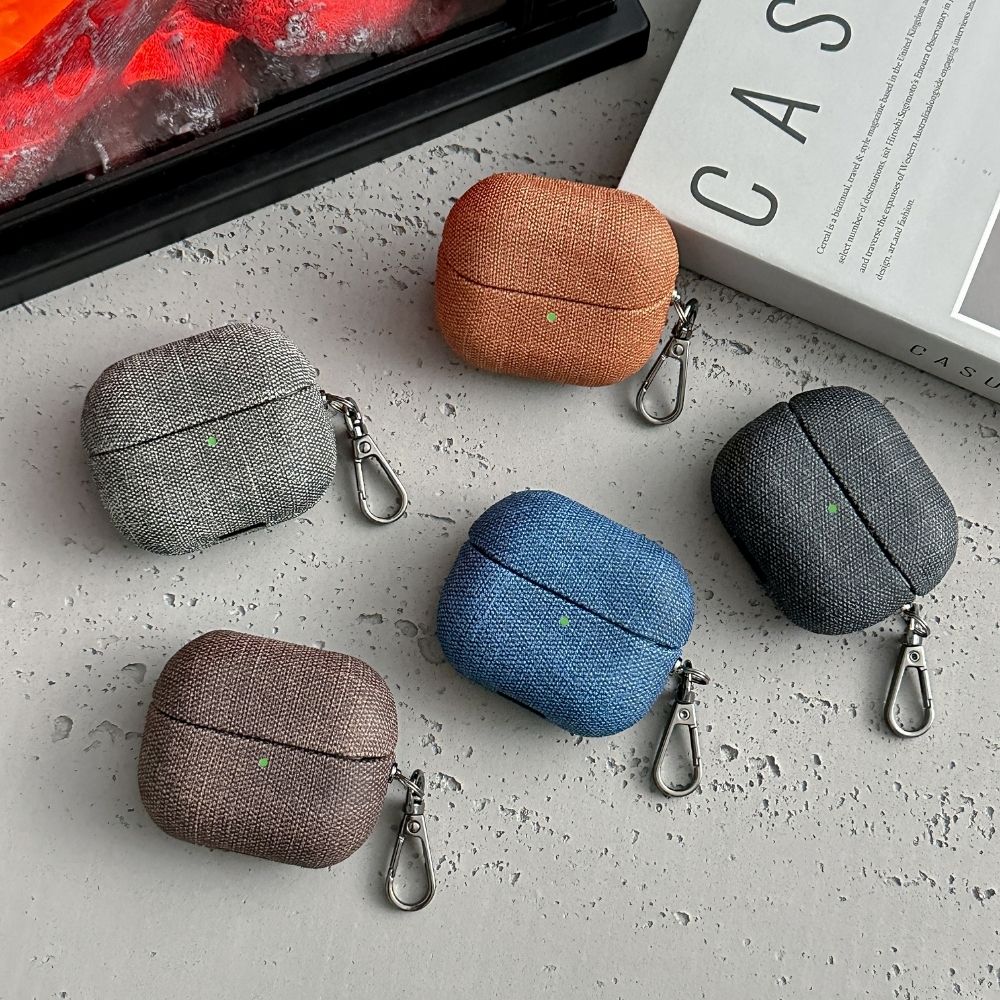Galaxy Buds 3 Pro Cloth Grain Case, Galaxy Buds3 Cover, Bluetooth Earphone Case, Protective Accessories grey