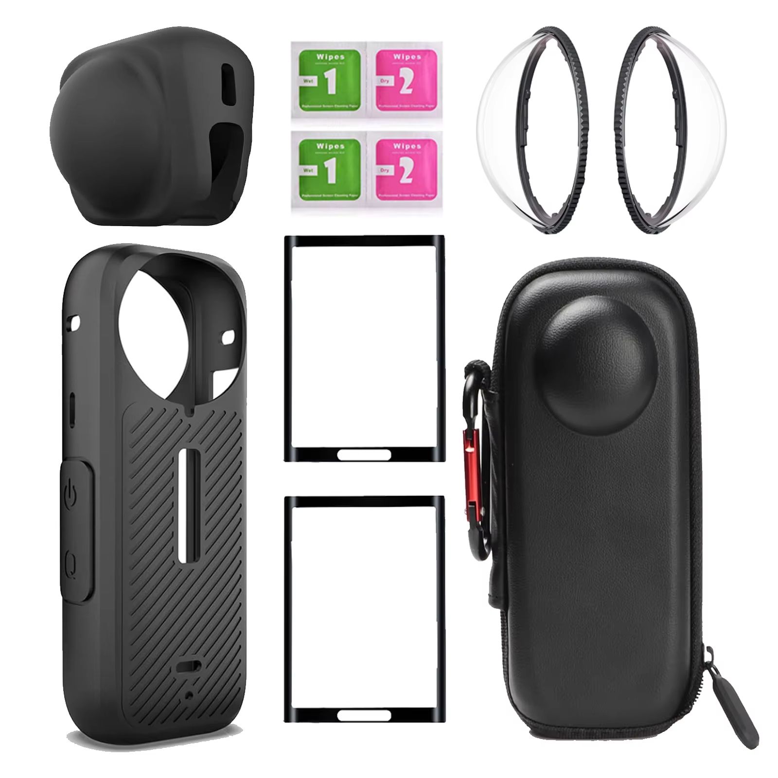 Lens Protection Kit For Insta360 X5 X4 Anti Scratch Lens Guards, Screen Protector Film & Storage Bag for Insta360 X4 kit H
