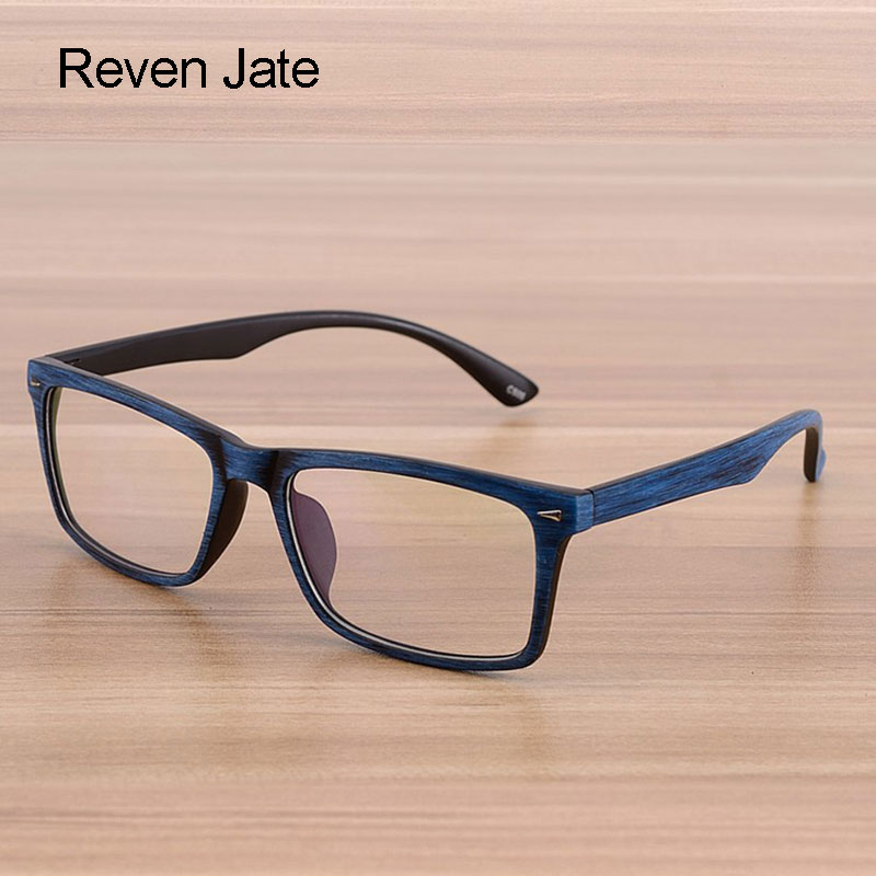 Vintage Reven Glasses Men And Women Wooden Pattern Unisex Fashion Retro Optical Spectacle Eyeglasses Frame black