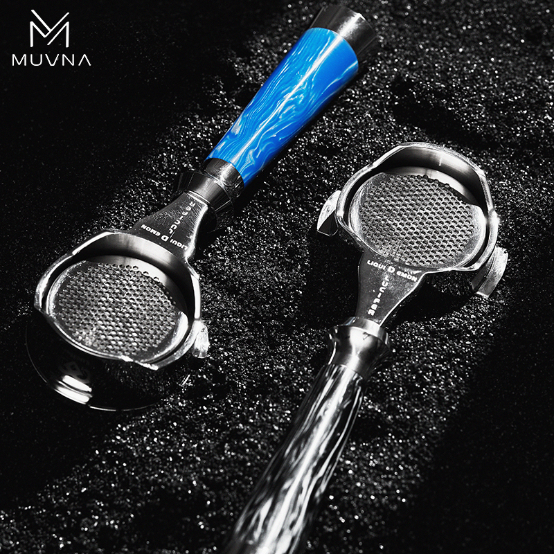 Professional Bottomless Portafilter, Lucifer Series Naked Espresso Portafilter Compatible With E61, Breville & DeLonghi blue 1