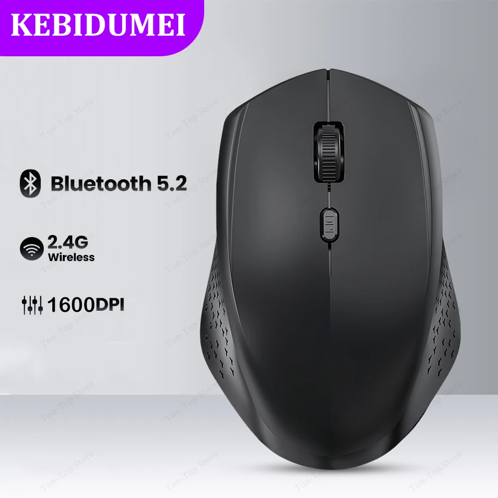 Dual Mode Wireless Mouse, Bluetooth 5.2 Mouse, Silent Rechargeable Gaming Mouse, 1600DPI For Laptop Computer bt 2.4g Pink