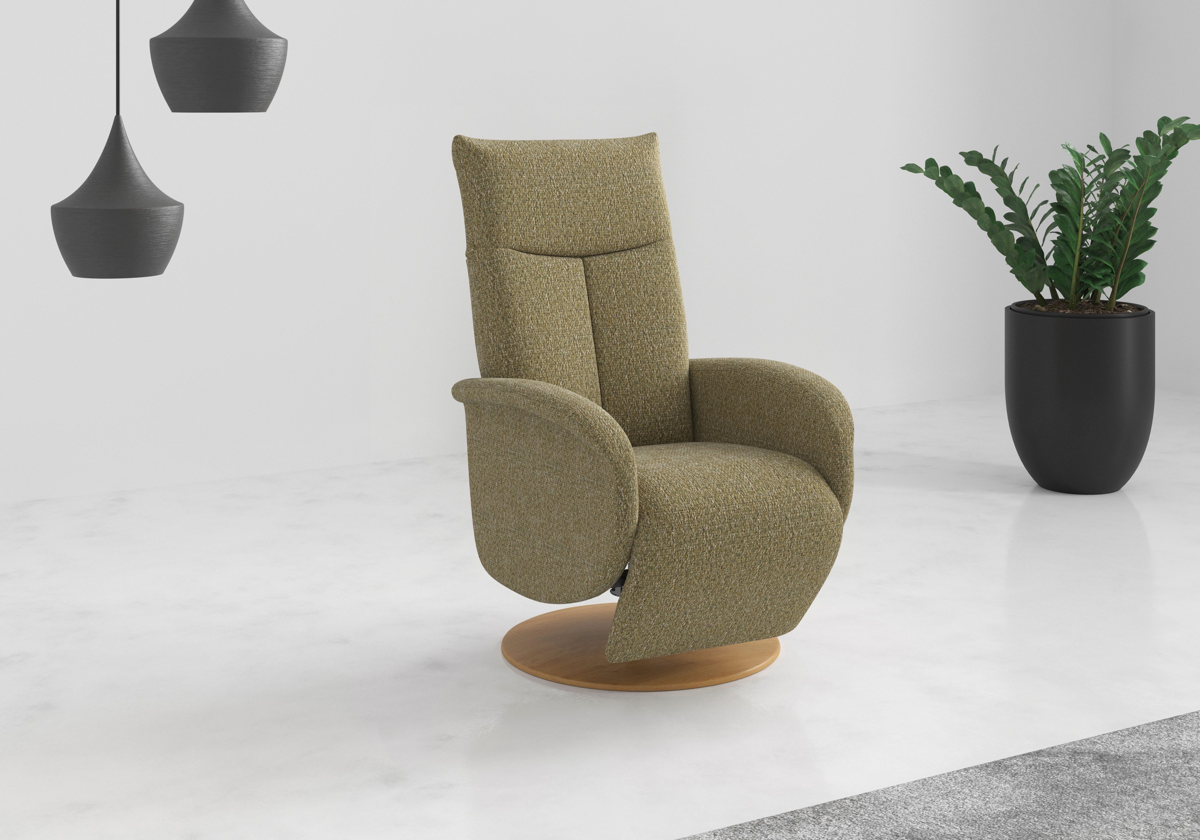 TV-Sessel HOME AFFAIRE "Glendale", olive, B:75cm H:112cm T:82cm, 100% Polyester, Sessel, wahlweise mit Aufstehhilfe, 2 Motoren und Akku