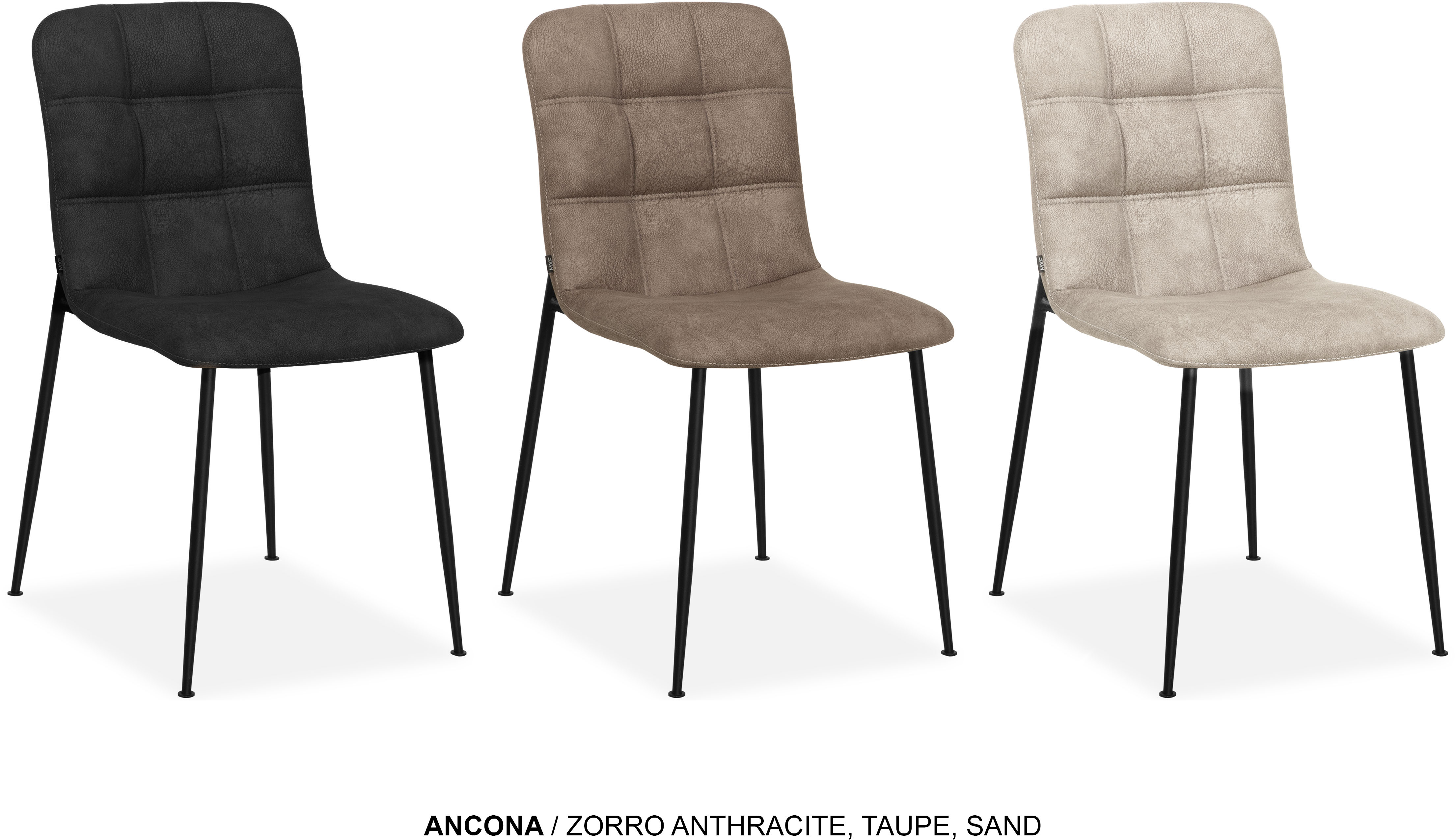 Esszimmerstuhl OMG DESIGN "Ancona", sand, schwarz, B:44,5cm H:81,5cm T:57,5cm, Polyester, Stühle, Schalenstuhl, bequem gepolstert, Esszimmerstuhl