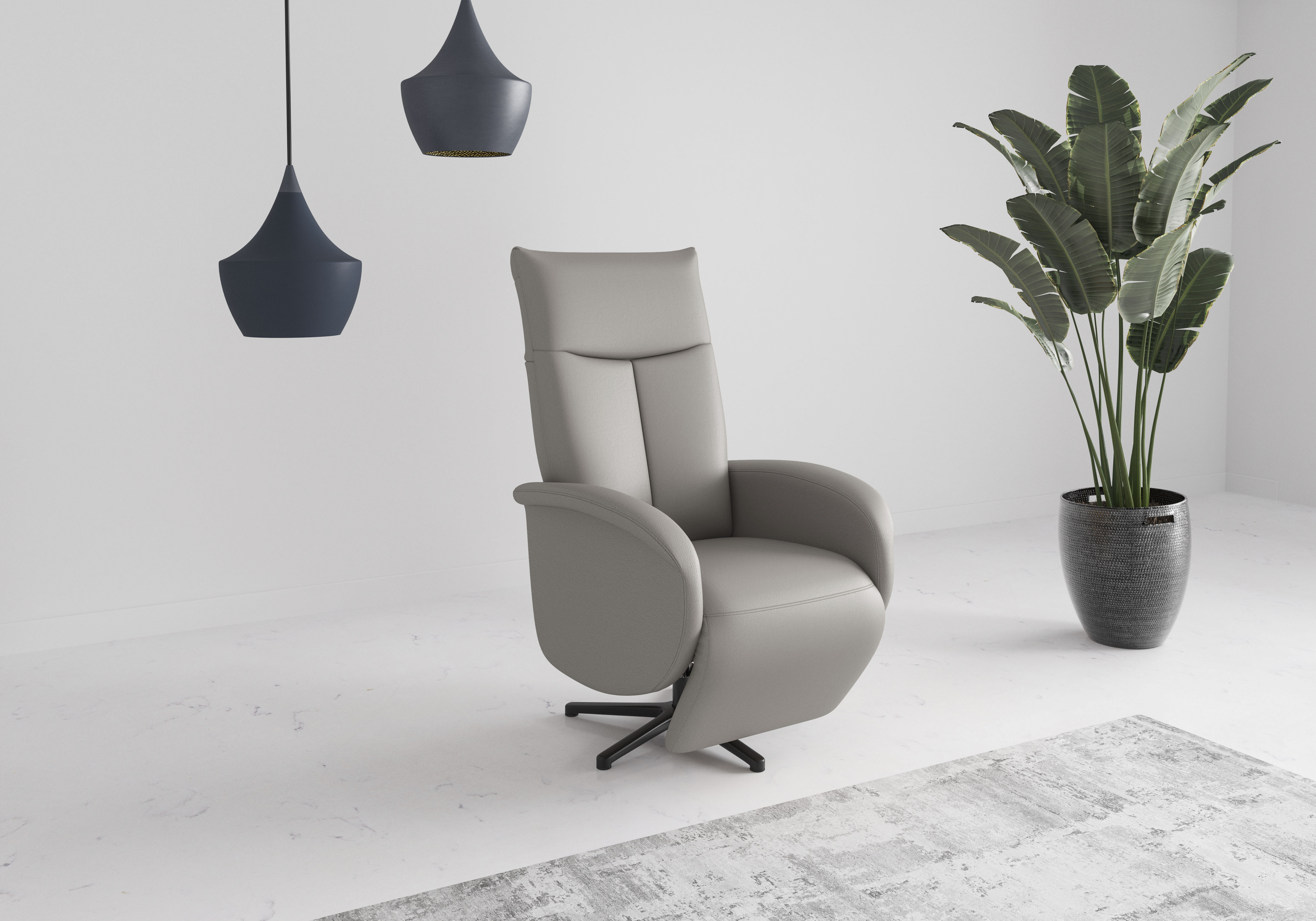 TV-Sessel SIT & MORE "Zora", light grau, B:75cm H:112cm T:82cm, Sessel, wahlweise mit Aufstehhilfe, 2 Motoren und Akku