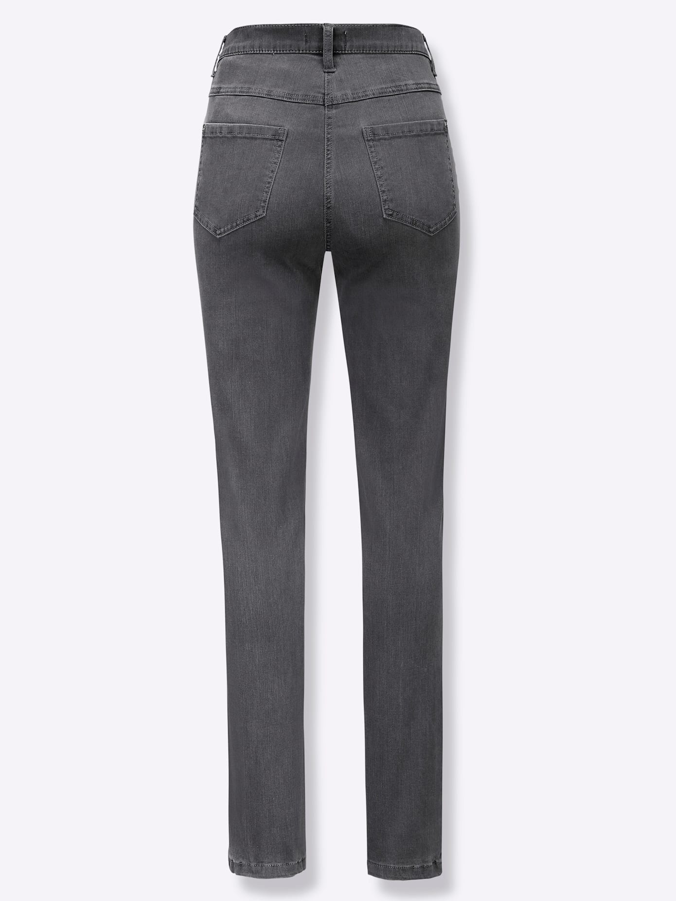 Bequeme Jeans CASUAL LOOKS, Damen, Gr. 20, Kurzgrößen, grau (dunkelgrau, denim), 51% Baumwolle, 23% Polyester, 14% Lyocell, 10% Viskose, 2% Elasthan, unifarben, lang, Jeans