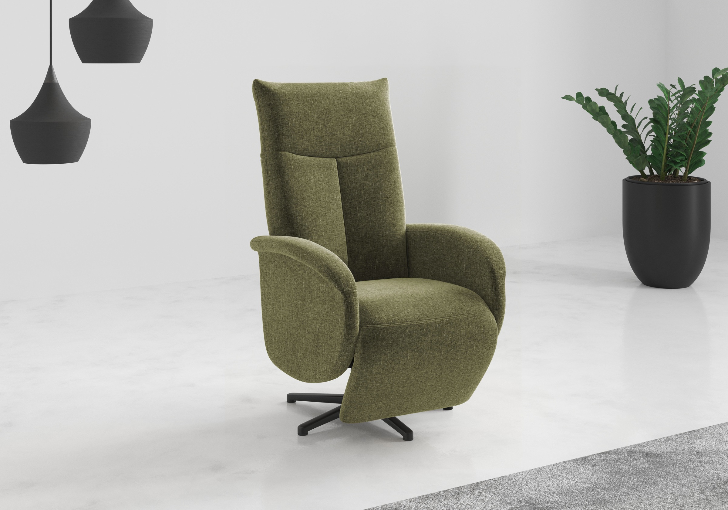 TV-Sessel SIT & MORE "Glendale", hellgrün, B:75cm H:112cm T:82cm, 100% Polyester, Sessel, wahlweise mit Aufstehhilfe, 2 Motoren und Akku