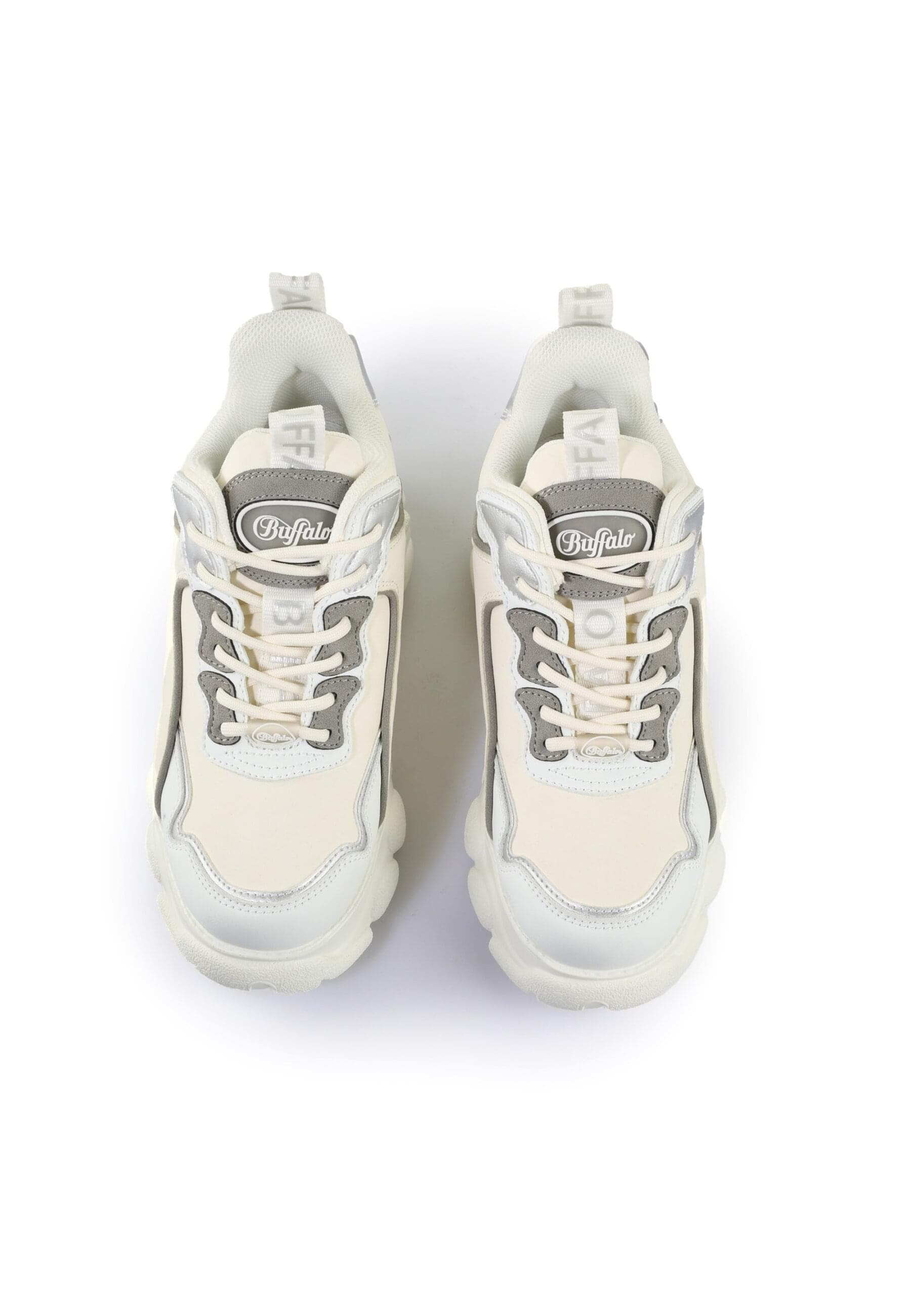 Trainingsschuh BUFFALO "Buffalo Cld Chai - Vegan Nubuck/Suede", Damen, Gr. 41, cream, grau, silber, Polyurethan, unifarben, Schuhe