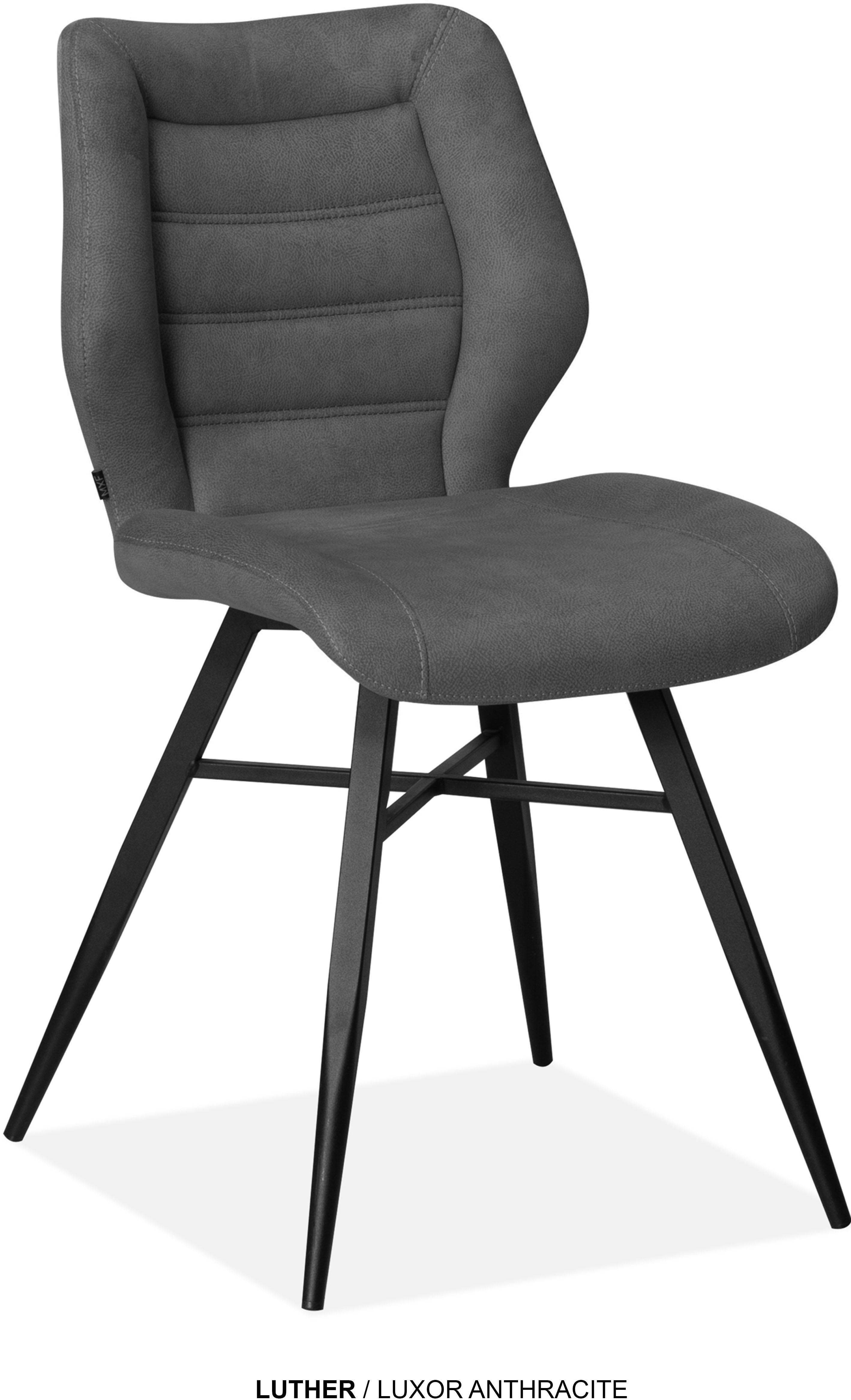 Esszimmerstuhl OMG DESIGN "Luther", anthrazit, schwarz, B:47cm H:84,5cm T:59,5cm, Polyester, Stühle, Schalenstuhl, bequem gepolstert, Esszimmerstuhl