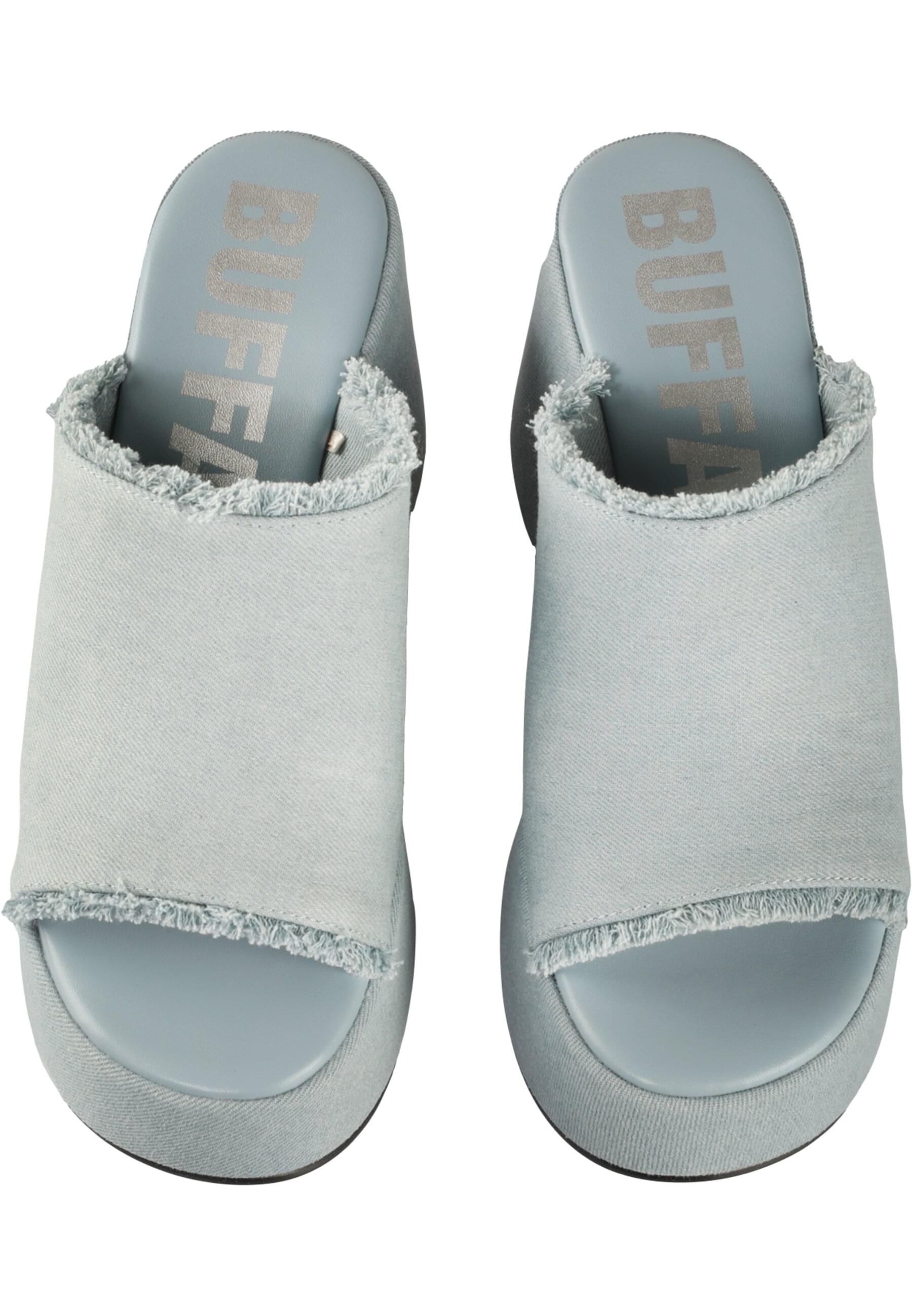 High-Heel-Pumps BUFFALO "Buffalo JOY MULE", Damen, Gr. 38, blau, unifarben, Schuhe