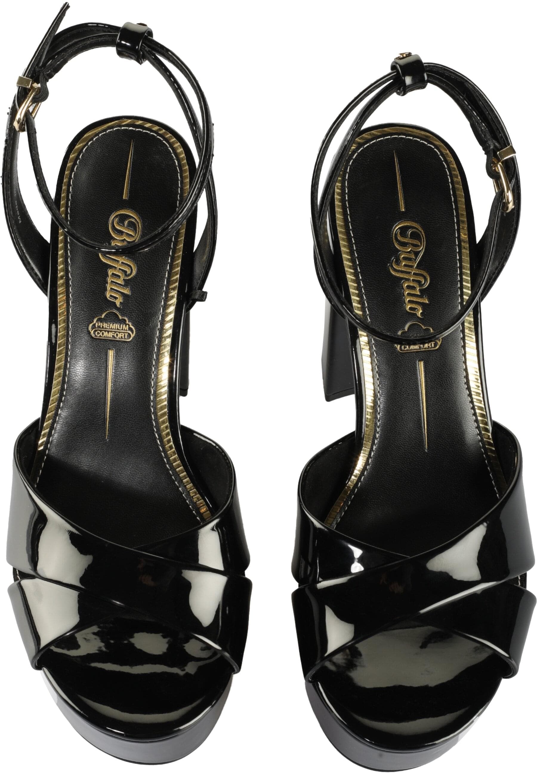 High-Heel-Pumps BUFFALO "Buffalo JESSIE CROSS", Damen, Gr. 39, schwarz, Polyurethan, unifarben, Schuhe