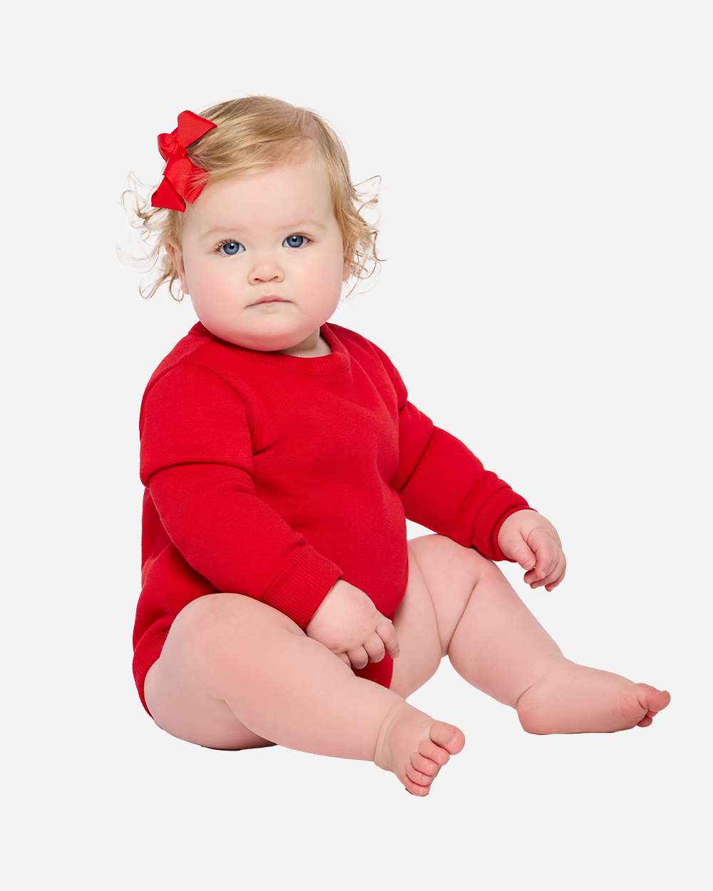 Rabbit Skins 3421 Infant Fleece Bodysuit in Red size 12M | Cotton/Polyester Blend