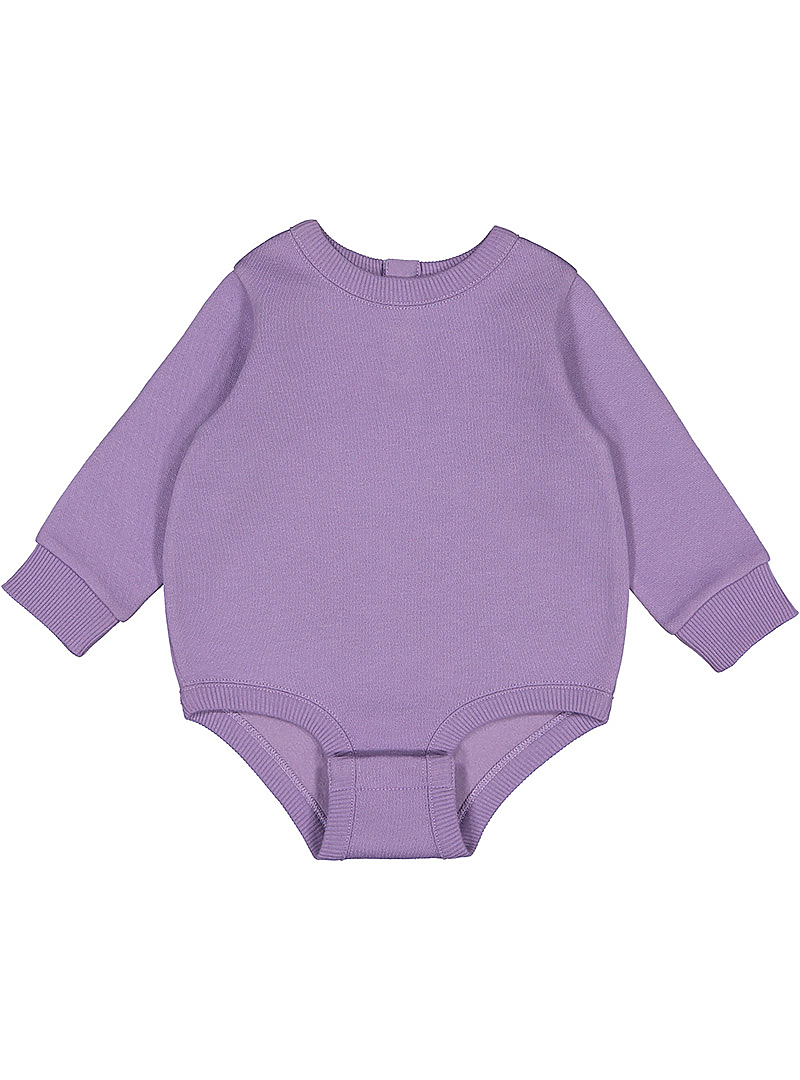 Rabbit Skins 3421 Infant Fleece Bodysuit in Lavender size 6M | Cotton/Polyester Blend