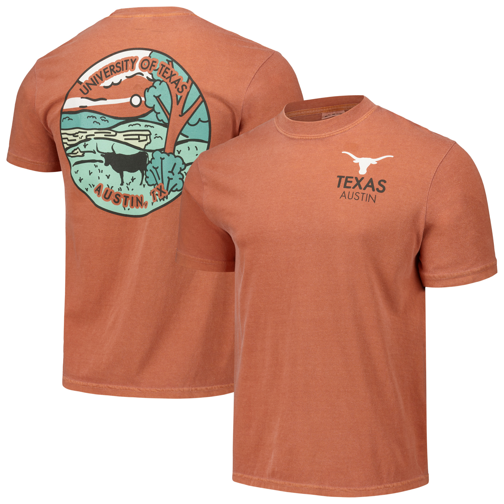 Unisex Burnt Orange Texas Longhorns Scenic Comfort Colors T-Shirt Image