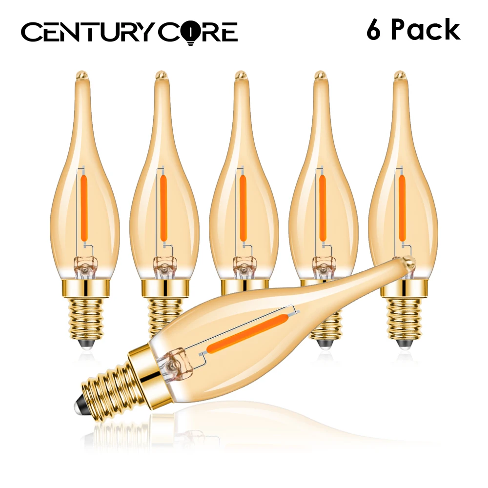 Filament LED Glühbirne e14 220v 1w e12 110v Vintage warmweiß austauschbar Retro für Kronleuchter Kristall lampe Dekoration Wohnzimmer