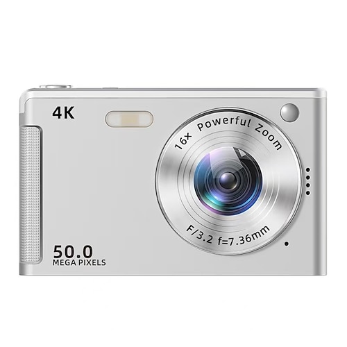 Fotocamera digitale HD 4K per studenti con schermo IPS da 2,8 pollici, design elegante e portatile per scattare foto e registrare video.